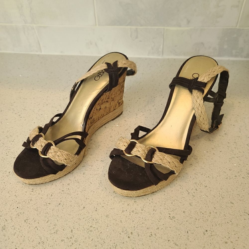 Cato Cork Wedge Sandals Sz 8